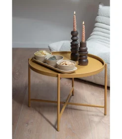 Leitmotiv Salontafel Meseta - Geel - 50x50x38.5cm