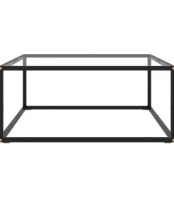 Discount Salontafel met gehard glas 80x80x35 cm zwart Tafels