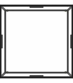 Discount Salontafel met gehard glas 80x80x35 cm zwart Tafels