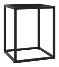 vidaXL Salontafel met zwart glas 40x40x50 cm zwart