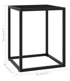 vidaXL Salontafel met zwart glas 40x40x50 cm zwart