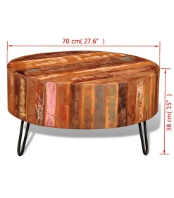 vidaXL Salontafel rond massief gerecycled hout