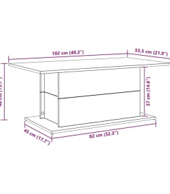 Best Salontafel 102x55,5x40 cm bewerkt hout artisanaal eikenkleur Tafels