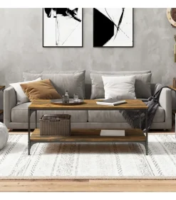 vidaXL Salontafel 80x50x40 cm bewerkt hout gerookt eikenkleurig