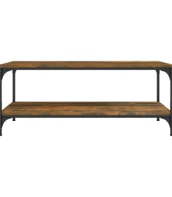vidaXL Salontafel 80x50x40 cm bewerkt hout gerookt eikenkleurig