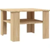 vidaXL Salontafel 60x60x42 cm bewerkt hout sonoma eikenkleurig