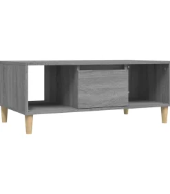 vidaXL Salontafel 90x50x36,5 cm bewerkt hout grijs sonoma