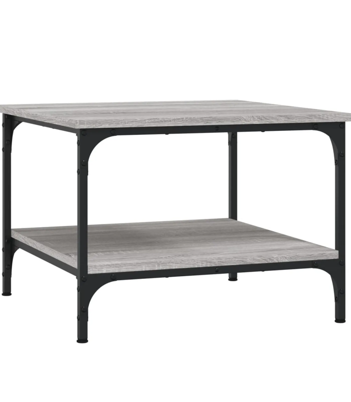 vidaXL Salontafel 55x55x40 cm bewerkt hout grijs sonoma eikenkleurig