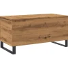 Best Salontafel 90x44,5x45 cm bewerkt hout artisanaal eikenkleurig Tafels