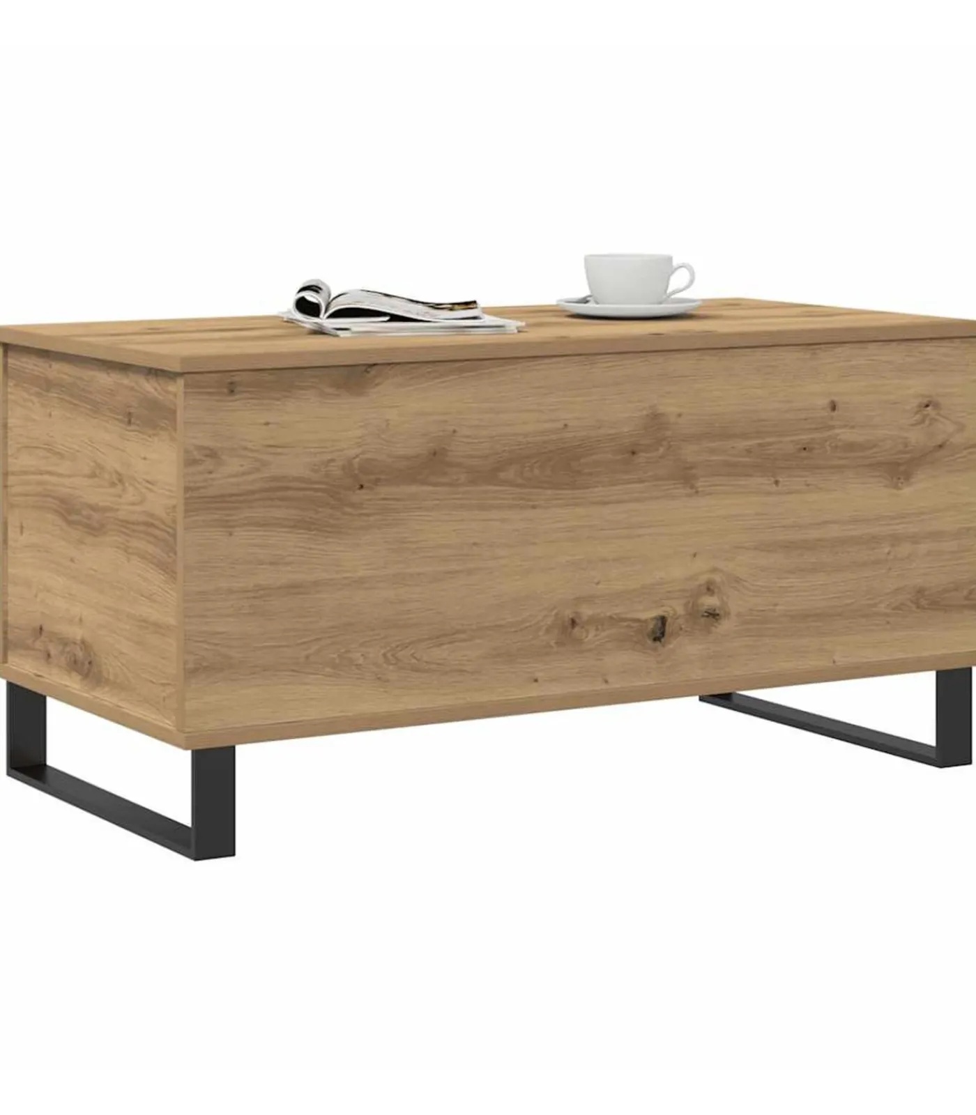 Best Salontafel 90x44,5x45 cm bewerkt hout artisanaal eikenkleurig Tafels