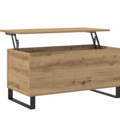 Best Salontafel 90x44,5x45 cm bewerkt hout artisanaal eikenkleurig Tafels