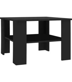 vidaXL Salontafel 60x60x42 cm bewerkt hout zwart