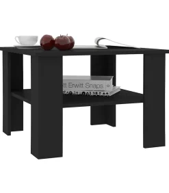 vidaXL Salontafel 60x60x42 cm bewerkt hout zwart