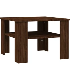 Sale Salontafel 60x60x42 cm bewerkt hout bruin eikenkleur Tafels