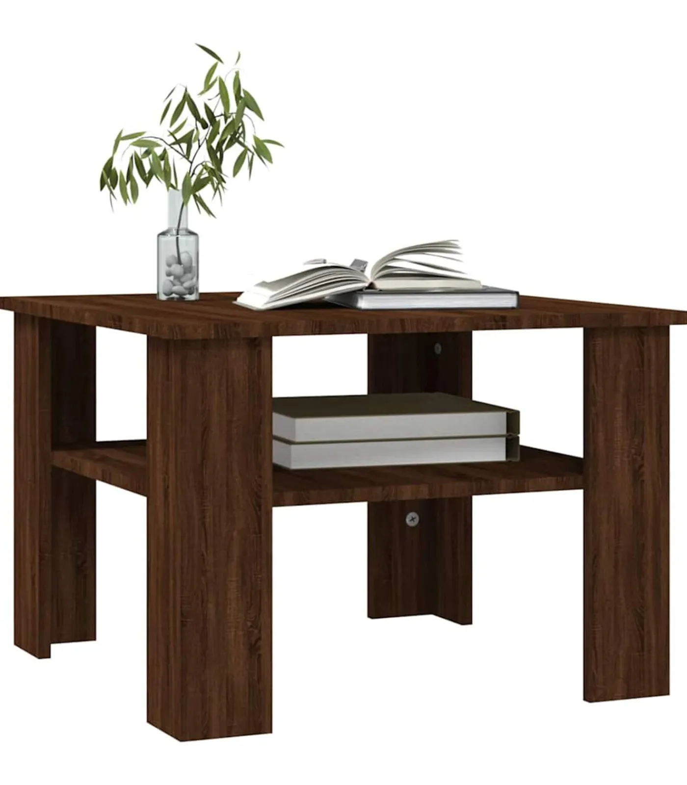 Sale Salontafel 60x60x42 cm bewerkt hout bruin eikenkleur Tafels