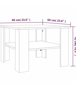 Sale Salontafel 60x60x42 cm bewerkt hout bruin eikenkleur Tafels
