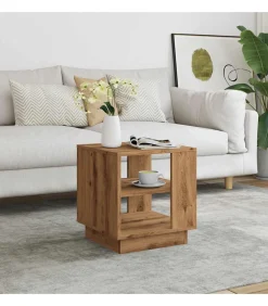 vidaXL Salontafel 40x40x43 cm bewerkt hout artisanaal eikenkleurig