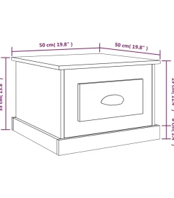 Best Salontafel 50x50x35 cm bewerkt hout sonoma eikenkleurig Tafels