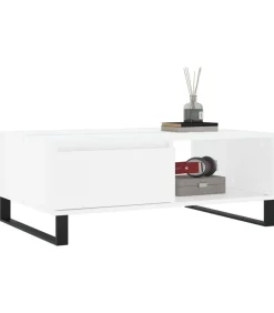 Best Salontafel 90x60x35 cm bewerkt hout wit Tafels