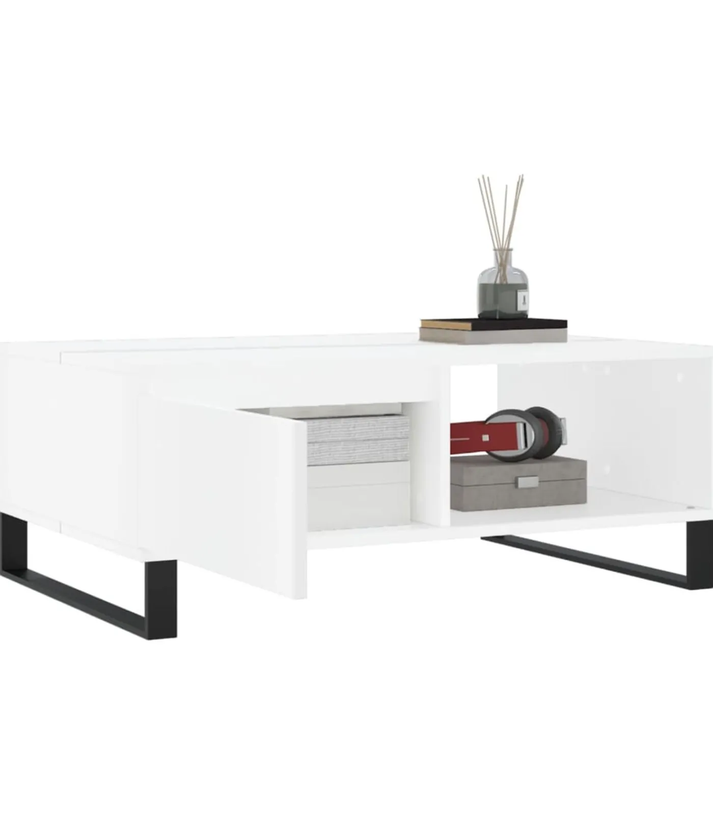 Best Salontafel 90x60x35 cm bewerkt hout wit Tafels