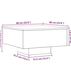 Online Salontafel 60x60x31,5 cm bewerkt hout artisanaal eikenkleur Tafels