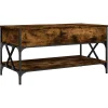 vidaXL Salontafel 100x50x50 cm bewerkt hout en metaal gerookt eiken