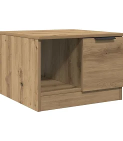 Outlet Salontafel 50x50x36 cm bewerkt hout artisanaal eikenkleur Tafels