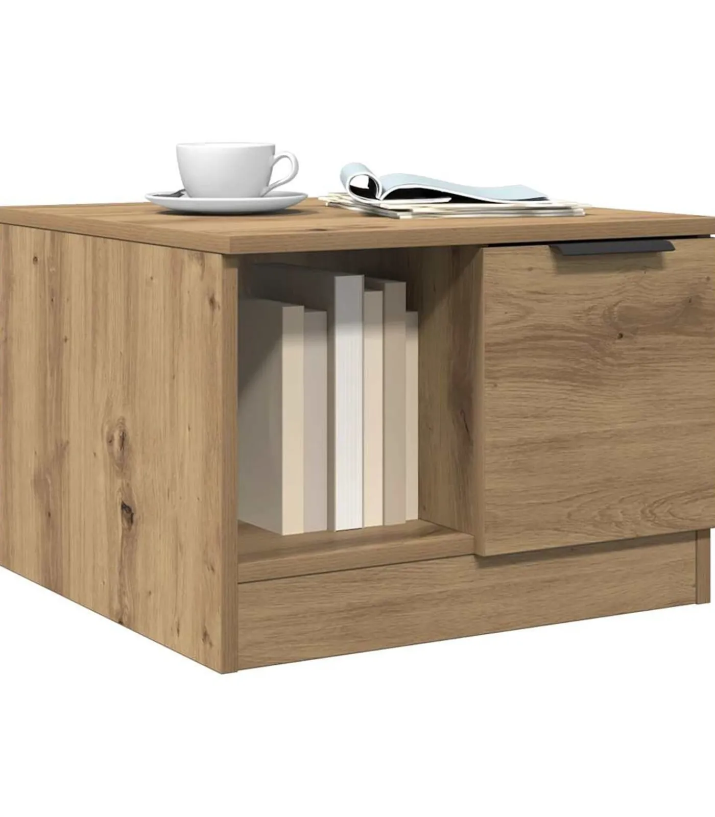 Outlet Salontafel 50x50x36 cm bewerkt hout artisanaal eikenkleur Tafels