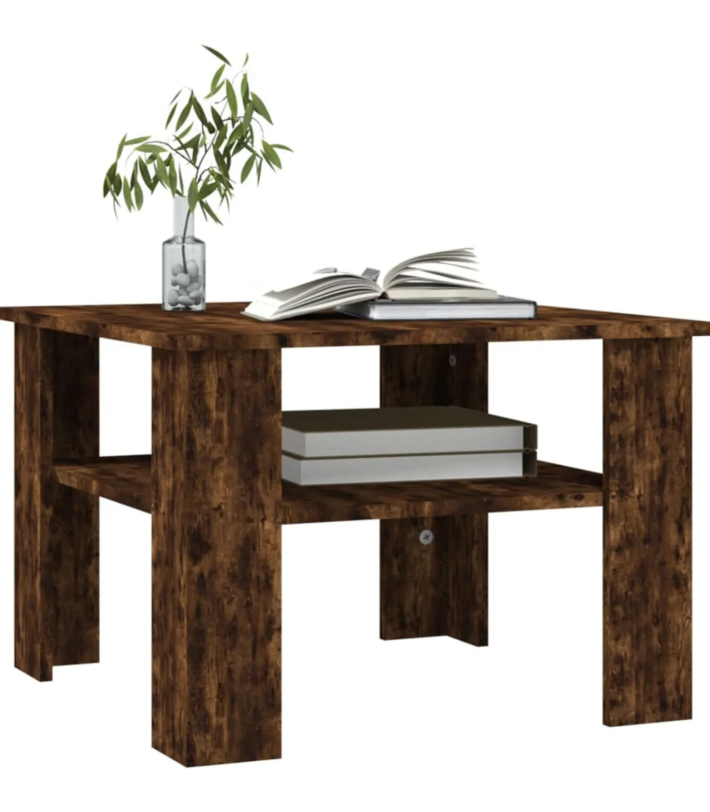 Sale Salontafel 60x60x42 cm bewerkt hout gerookt eikenkleurig Tafels