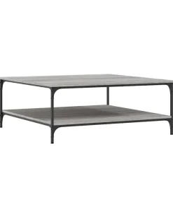 vidaXL Salontafel 100x100x40 cm bewerkt hout grijs sonoma eikenkleurig