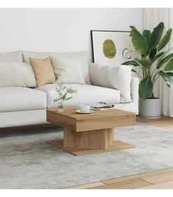 vidaXL Salontafel 55x55x30 cm bewerkt hout artisanaal eikenkleurig