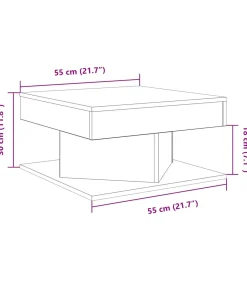 vidaXL Salontafel 55x55x30 cm bewerkt hout artisanaal eikenkleurig