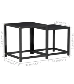 Salontafels 2 st MDF zwart Tafels