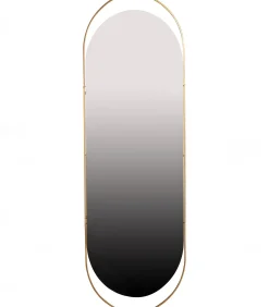 WOOOD Sanou Passpiegel Ovaal XL - Ijzer - Antique Brass - 168x60x1