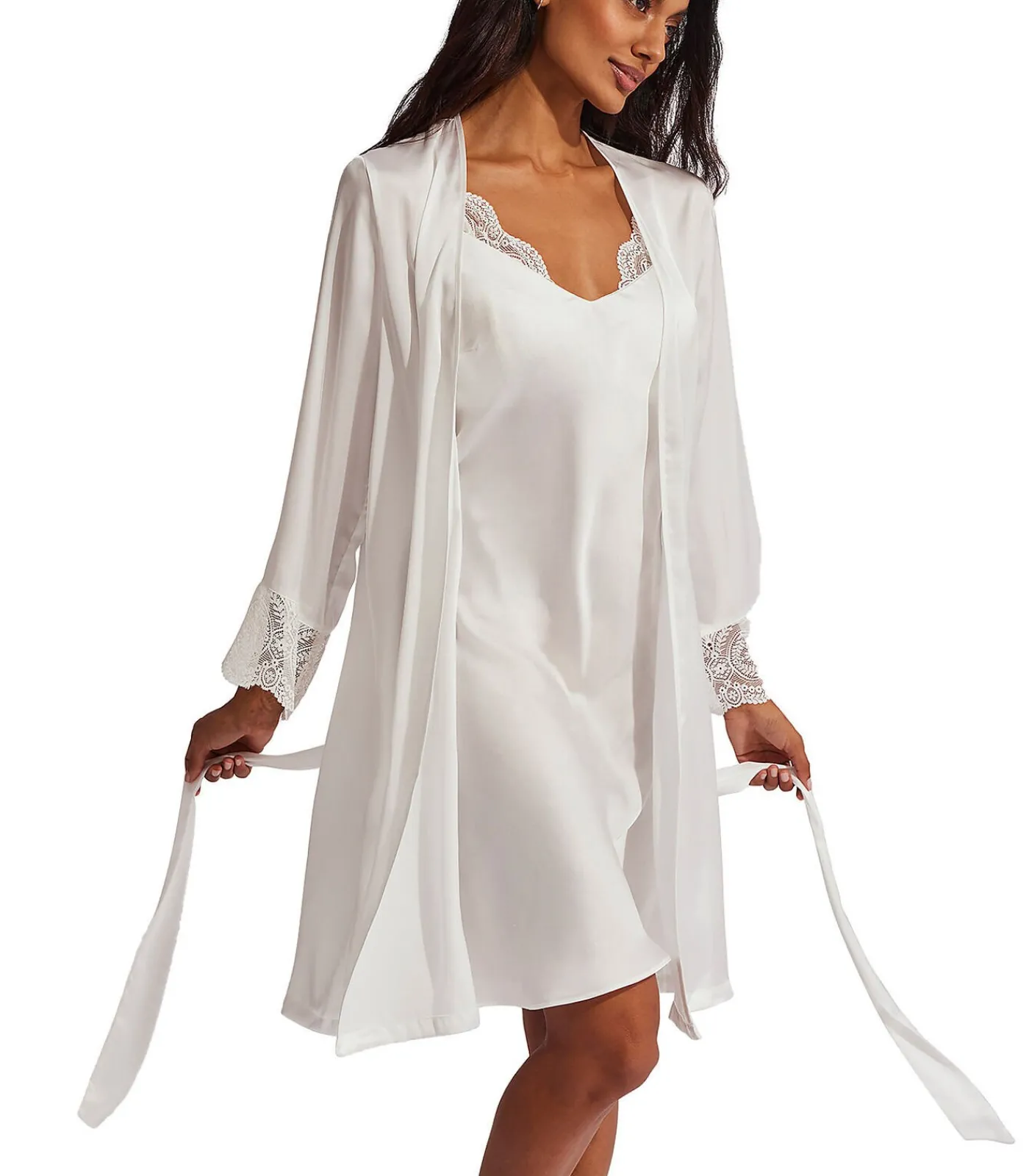 Satijnen negligé Matilda bruiloft DAMES Badjassen