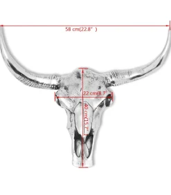 vidaXL Schedel muurdecoratie aluminium zilver