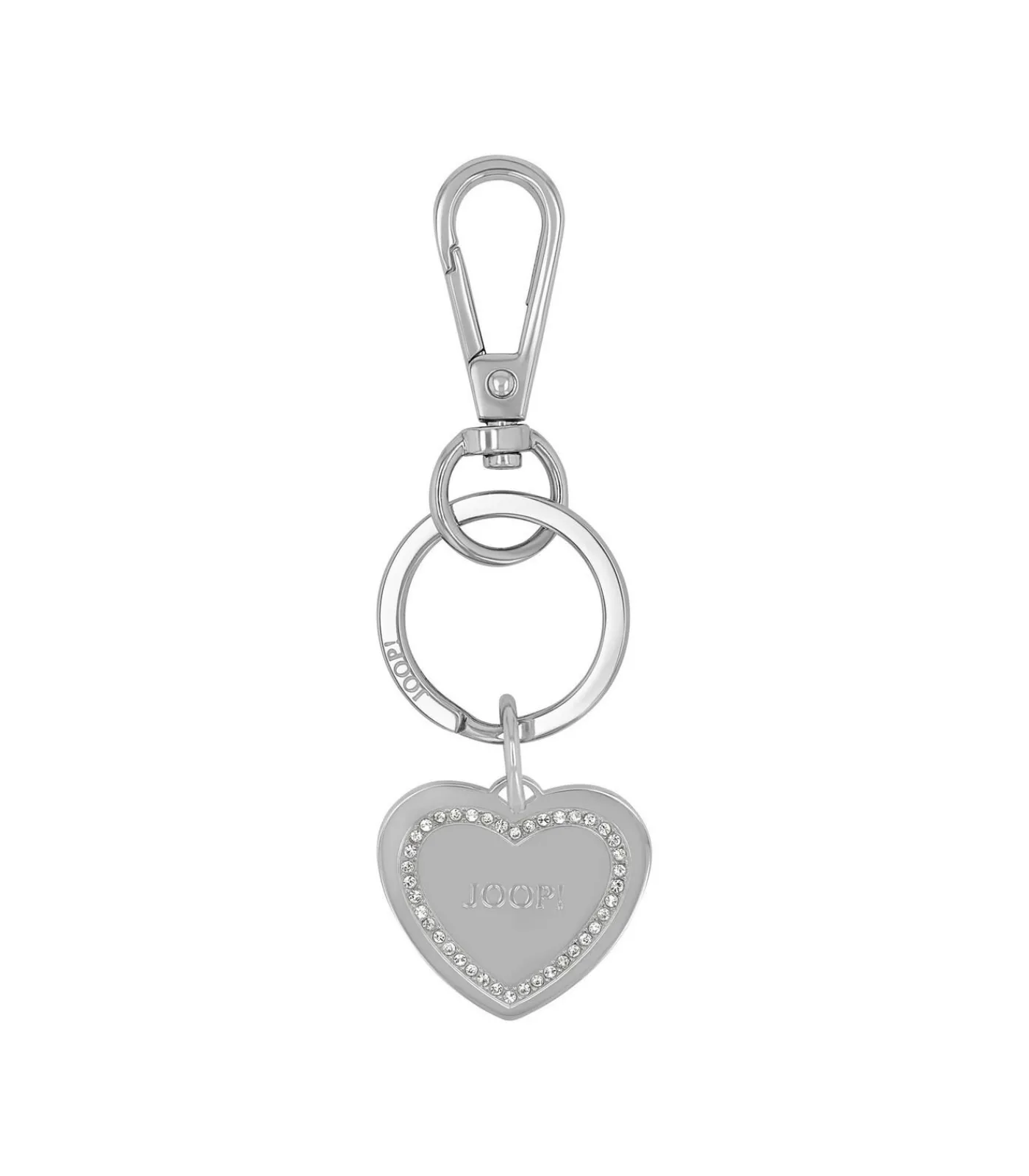 JOOP! Schlüsselring voor dames, roestvrij staal, zirkonia | hart