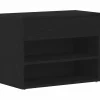 Schoenenbank met plank Zwart eiken 60 x 30 x 45 cm Bewerkt hout Organiseren