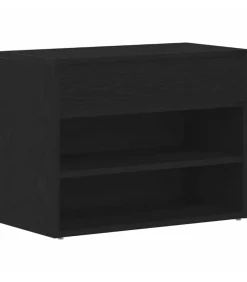 Schoenenbank met plank Zwart eiken 60 x 30 x 45 cm Bewerkt hout Organiseren