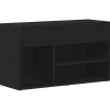 vidaXL Schoenenbank met plank Zwart eiken 80 x 30 x 45 cm Bewerkt hout