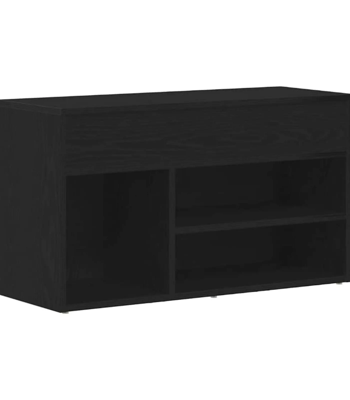 vidaXL Schoenenbank met plank Zwart eiken 80 x 30 x 45 cm Bewerkt hout