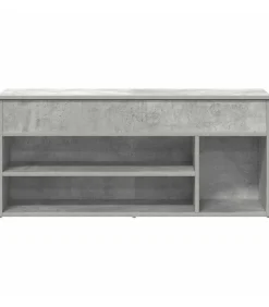vidaXL Schoenenbank 102x30,5x45 cm bewerkt hout betongrijs