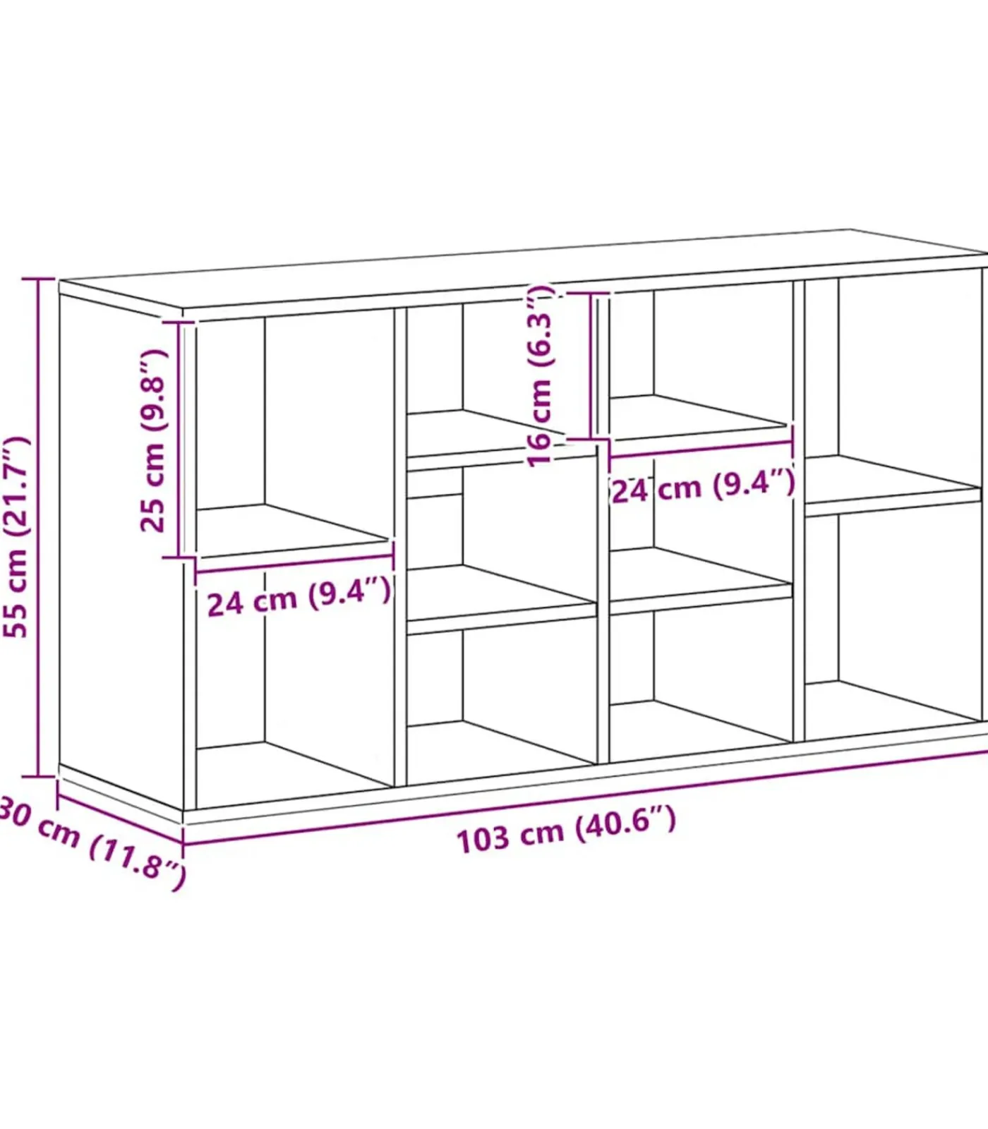 vidaXL Schoenenbank 103x30x55 cm bewerkt hout gerookt eikenkleurig