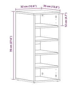 Clearance Schoenenkast 2 pcs Zwart eiken 32 x 35 x 70 cm Bewerkt hout Organiseren