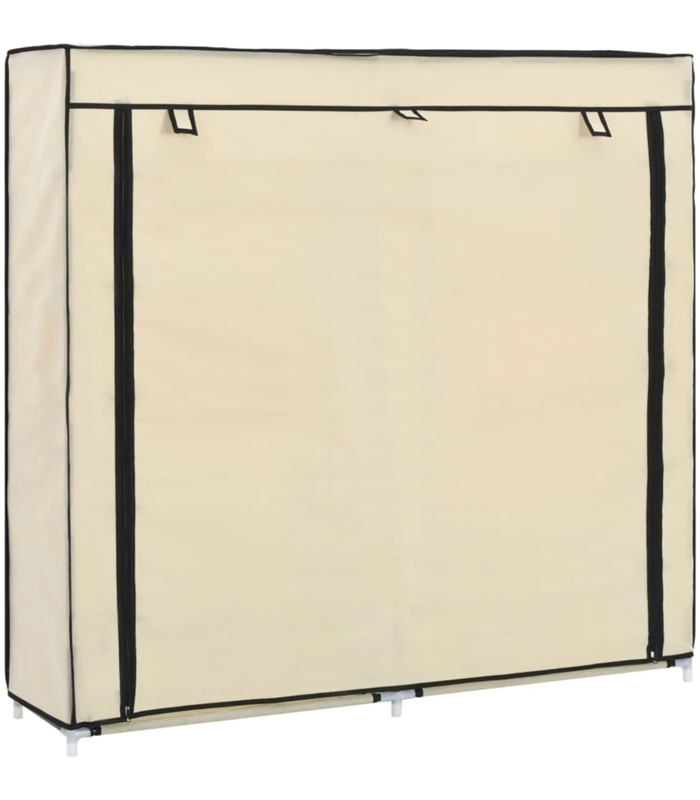 vidaXL Schoenenkast met hoes 115x28x110 cm stof crème