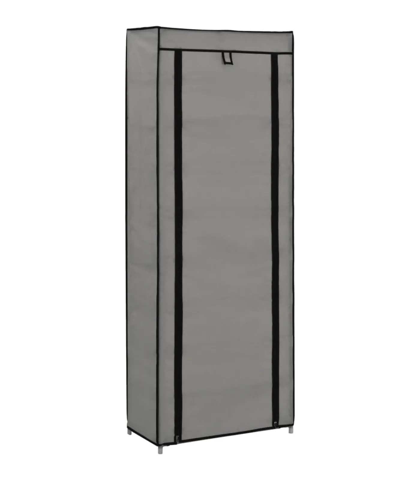 vidaXL Schoenenkast met hoes 57x29x162 cm stof grijs