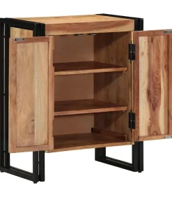 vidaXL Schoenenkast met plank Zwart 30 x 30 x 40 cm Massief acaciahout