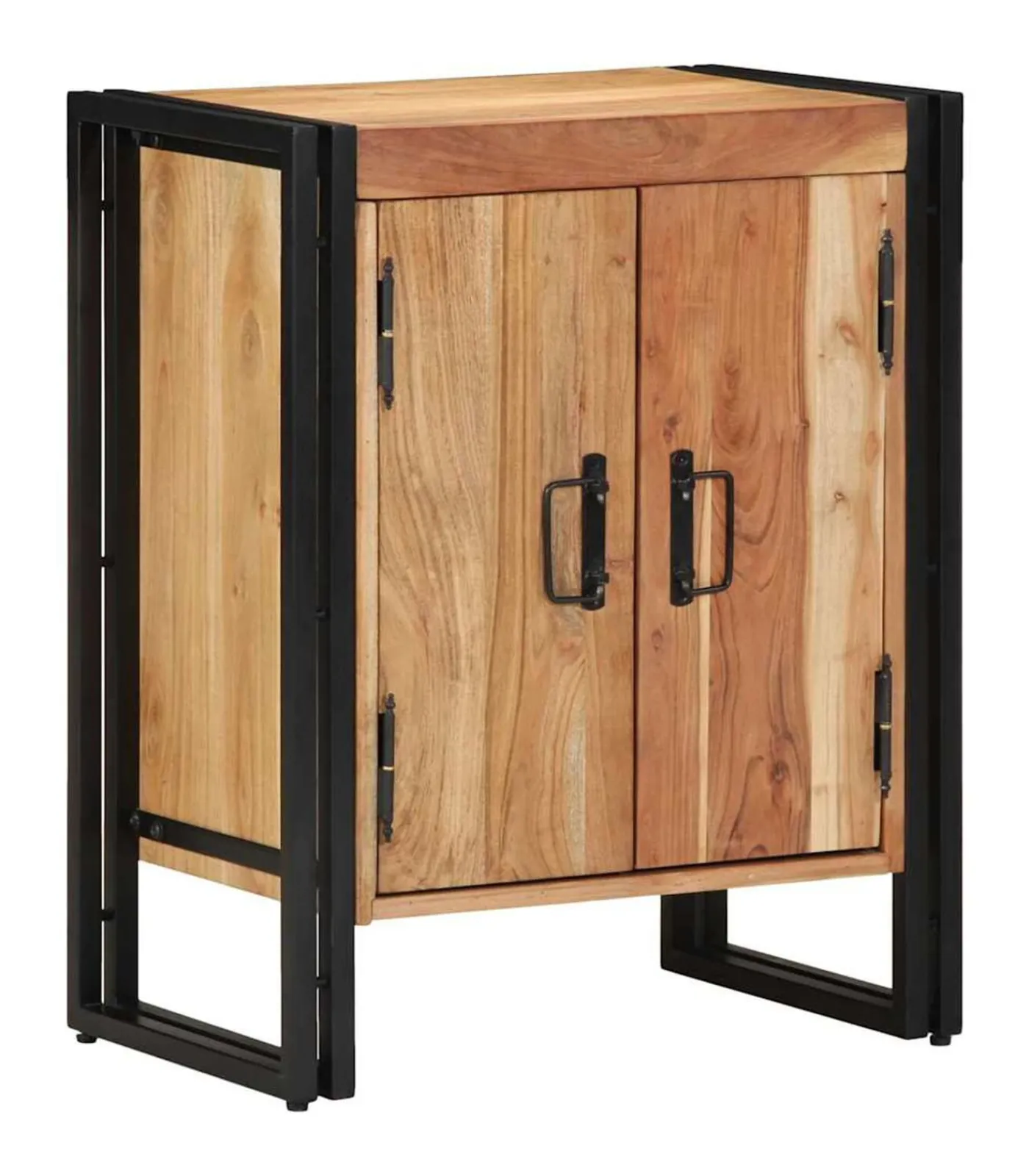 vidaXL Schoenenkast met plank Zwart 30 x 30 x 40 cm Massief acaciahout