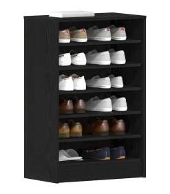 vidaXL Schoenenkast met plank Zwart eiken 60 x 35 x 92 cm Bewerkt hout