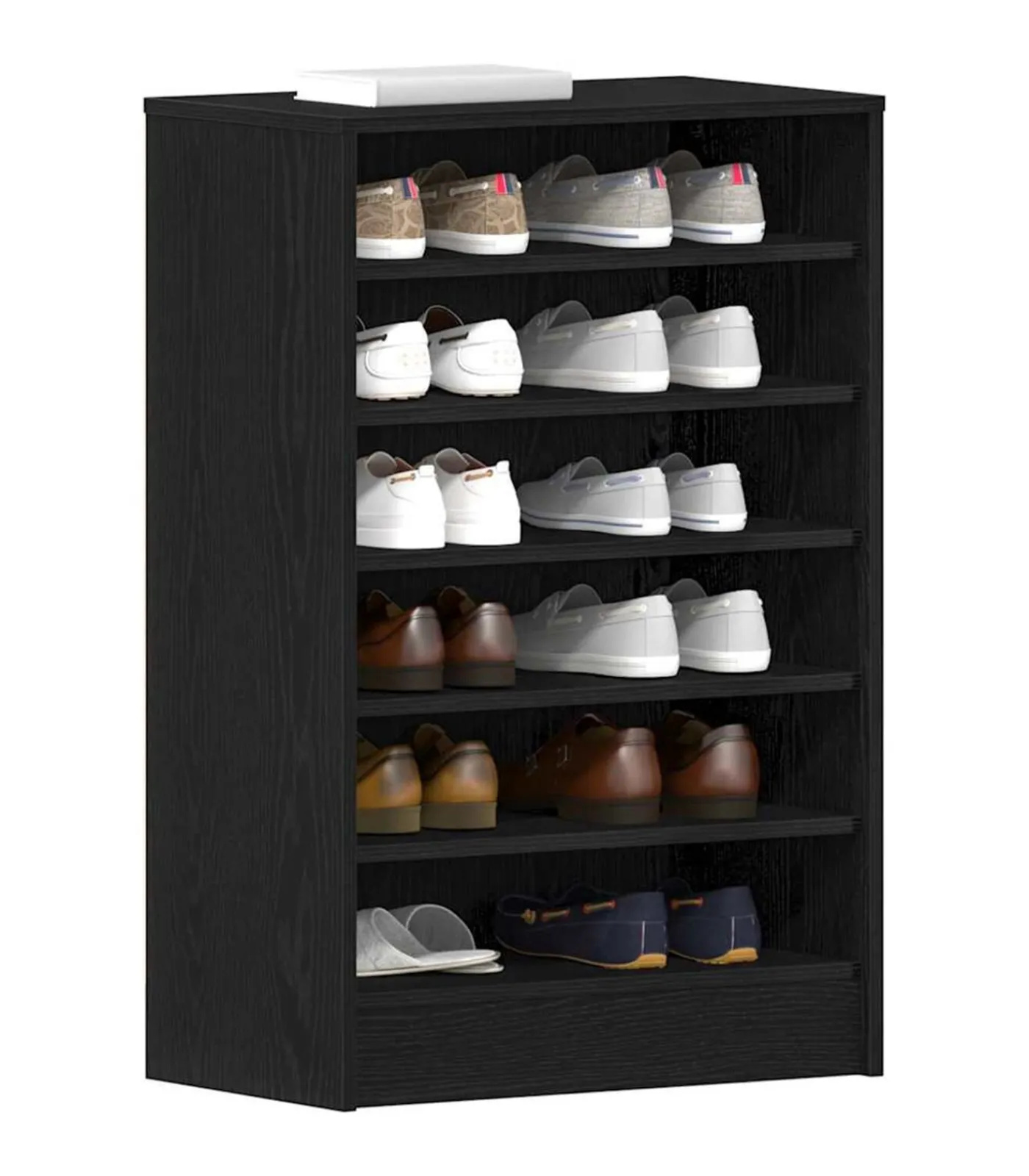 vidaXL Schoenenkast met plank Zwart eiken 60 x 35 x 92 cm Bewerkt hout